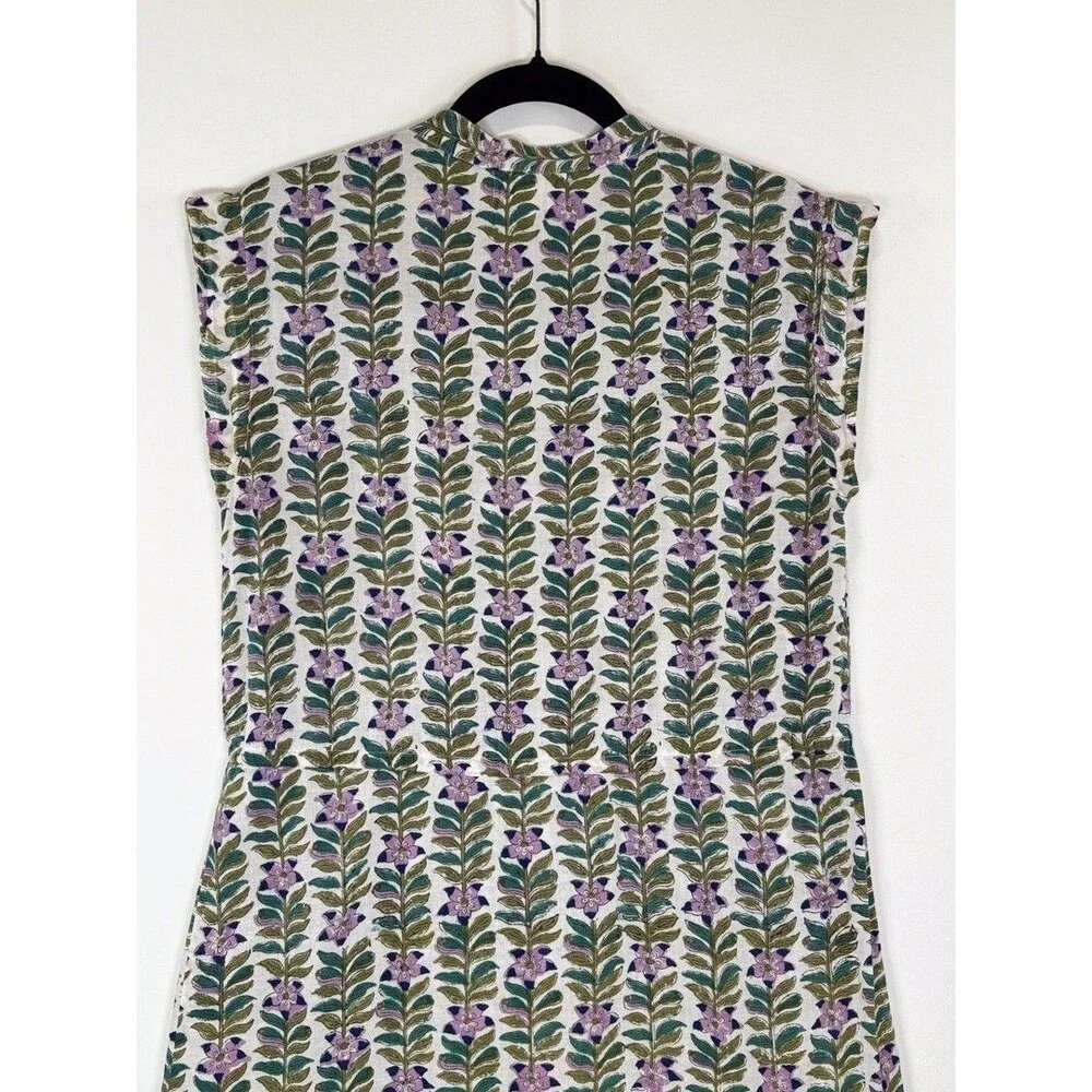 Perry Walker Womens Dress Green Floral Mini Cap Sleeve A Line Boho 1 US Small - Picture 9 of 11